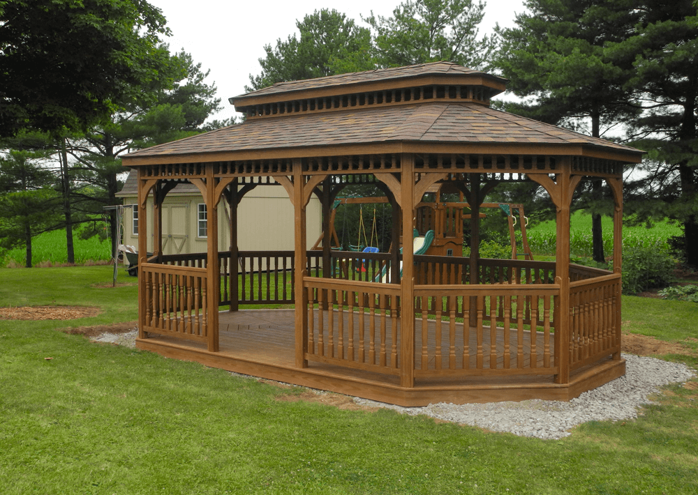 Wood Oblong Gazebo - Image 4