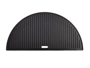 Grill Accessories Half Moon Cast Iron Reversible Griddle with lines Kamado Joe
