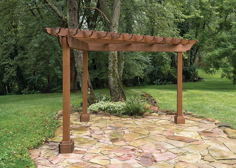 Wooden Pergola Alcove Pergola on stone patio,Cedartone Alcove Pergola,Alcove Pergola by Miller's Mini Barns,Alcove Pergola by Miller's Mini Barns,Alcove Pergola by Miller's Mini Barns,Alcove Pergola by Miller's Mini Barns,Alcove Pergola by Miller's Mini Barns